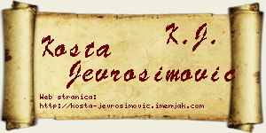 Kosta Jevrosimović vizit kartica